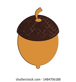 Nut autumn snack cartoon isolated vector illustration graphic design