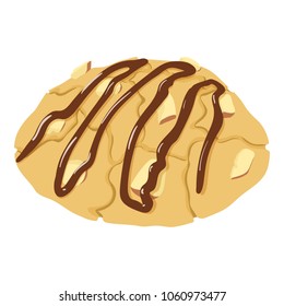 Nut biscuit icon. Isometric illustration of nut biscuit vector icon for web