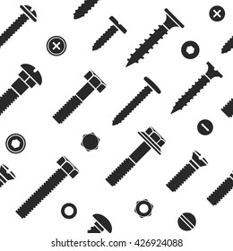 Nut and bolt head icons seamless.