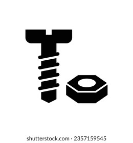 Nut and bolt icon design. wrench screw Icon, isolated on white background. vector illustration
