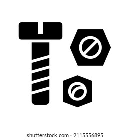 Icono de perno de tuerca aislado en fondo blanco