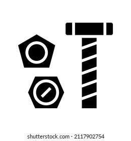 Nut Bolt icon isolated on white background