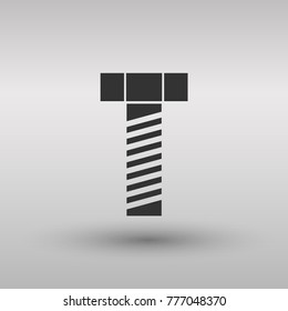 Nut and bolt icon isolated on background. Modern flat pictogram, business, marketing, internet concept. Logo illustration