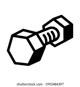 Nut and bolt icon isolated vector illustration. High quality black style vector icon