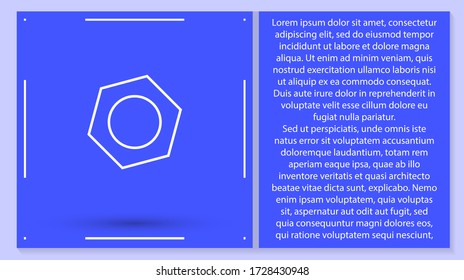 Nut Bolt Icon . Lorem Ipsum Illustration design