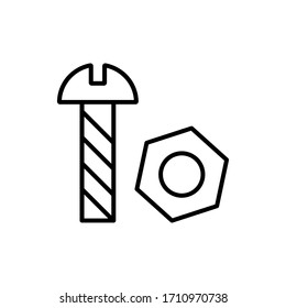 Nut Bolt icon vector on white background