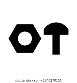 Nut and bolt icon vector template