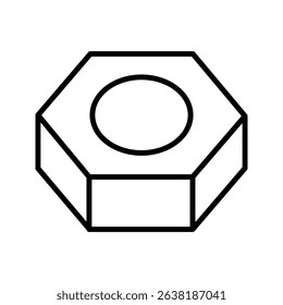 nut bolt icon white on background