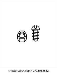 nut and bolt icon,vector best line icon.