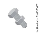 Nut and Bolt screw tool wrench construction emoji symbol sign icon vector illustration isolated flat