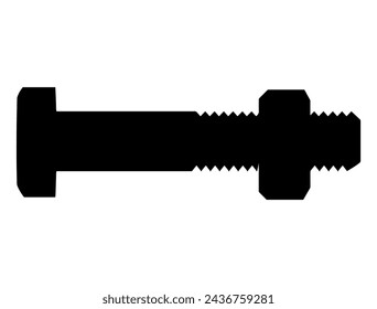 Nut bolt silhouette vector art white background