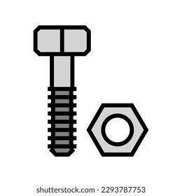 nut and bolt tool work color icon vector. nut and bolt tool work sign. isolated symbol illustration