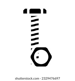 nut and bolt tool work glyph icon vector. nut and bolt tool work sign. isolated symbol illustration