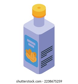 Nut bottle milk icon isometric vector. Vegetable plant. Vegan drink