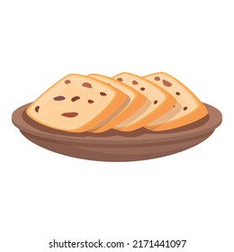 Vector de caricatura de icono del pan de nuez. Cocina austriaca. Comida para pasteles