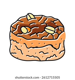 nut bun food meal color icon vector. nut bun food meal sign. isolated symbol illustration