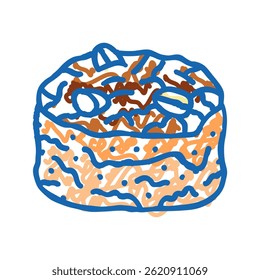 nut bun food meal doodle icon sketch vector. nut bun food meal sign. isolated symbol illustration