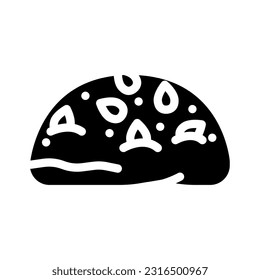 nut bun food meal glyph icon vector. nut bun food meal sign. isolated symbol illustration