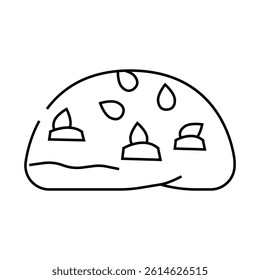nut bun food meal line icon vector. nut bun food meal sign. isolated contour symbol black illustration