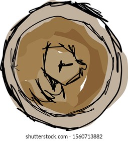 Nut butter colored, illustration, vector on white background.