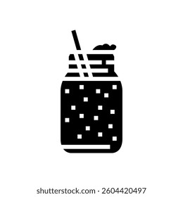nut butter smoothie meal drink glyph icon vector. nut butter smoothie meal drink sign. isolated symbol illustration