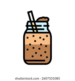 nut butter smoothie meal drink color icon vector. nut butter smoothie meal drink sign. isolated symbol illustration