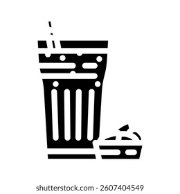 nut butter smoothie meal drink glyph icon vector. nut butter smoothie meal drink sign. isolated symbol illustration