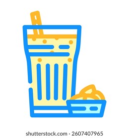 nut butter smoothie meal drink color icon vector. nut butter smoothie meal drink sign. isolated symbol illustration