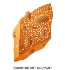 Nut cake piece icon. Cartoon of nut cake piece vector icon for web design isolated on white background