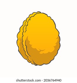 Nut. Cartoon color print of nut drawn in a flat style and isolated on a light background. Vector illustration 