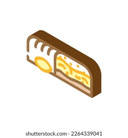 nut chocolate candy food isometric icon vector. nut chocolate candy food sign. isolated symbol illustration