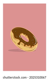 Nut chocolate donuts vector illustration