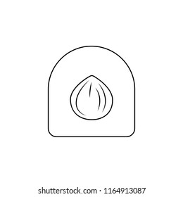 nut in chocolate line icon. Element of chocolate icon for mobile concept and web apps. Thin line nut in chocolate line icon can be used for web and mobile. Premium icon on white background