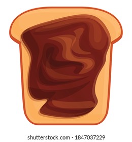 Icono de pasta de chocolate de nuez. Caricatura del icono vectorial de pasta de chocolate negro para diseño web aislado en fondo blanco