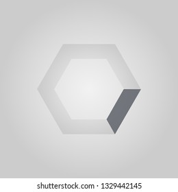 Nut, color icon isolated on a gray background.