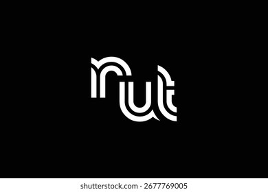 NUT Creative Diseño de Logo de Letra Moderna Única. Diseño elegante del logotipo del monograma con los Elementos decorativos y la tipografía