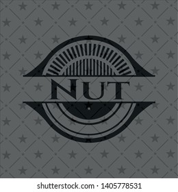 Nut dark badge. Vector Illustration. Detailed.
