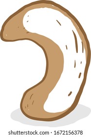 Nut-Zeichnung, Illustration, Vektorillustration auf weißem Hintergrund.