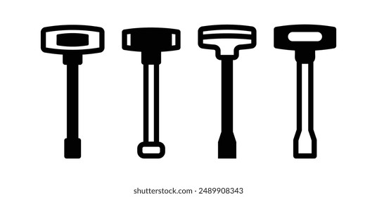 nut driver tool icon vector design symbol black white color illustration set isolated