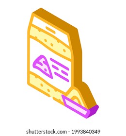 nut flour gluten free isometric icon vector. nut flour gluten free sign. isolated symbol illustration