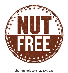 Nut free grunge rubber stamp on white background, vector illustration