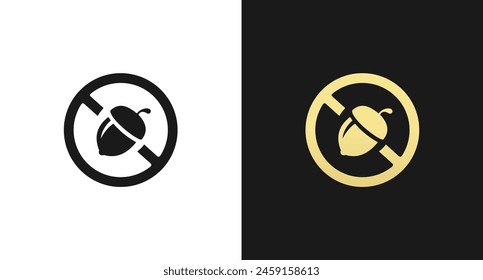 Nut free icon or Nut free symbol vector isolated. Best Nut free icon for websites, apps, and product. Simple Nut free icon for packaging design element.