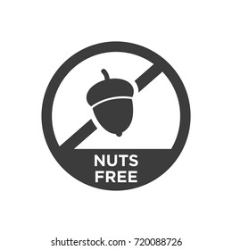 Nut Free Icon. Vector Illustration.