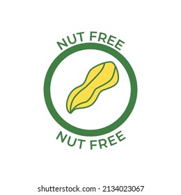 Nut Free Label Icon In Color Icon, Isolated On White Background 