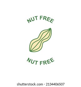 Nut Free Label Icon In Color Icon, Isolated On White Background 