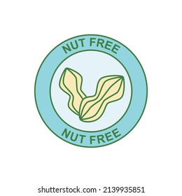 Nut Free Label Icon In Color Icon, Isolated On White Background 