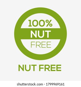 (Nut free) label sign, vector illustration.