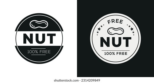 (Nut free) label sign, vector illustration.