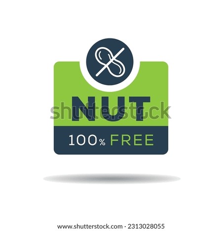 (Nut free) label sign, vector illustration.