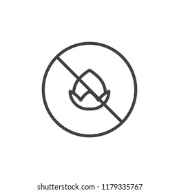 Nut free outline icon. linear style sign for mobile concept and web design. Organic food simple line vector icon. Symbol, logo illustration. Pixel perfect vector graphics